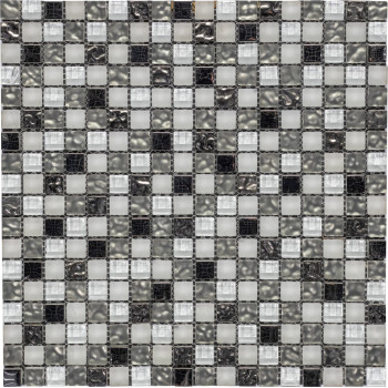 UM509 Стеклянная мозаика с элементами металла Polimino 300x300 мм