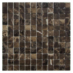 Emperador Dark 23-4P Мраморная мозаика Философия мозаики 300x300 мм