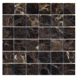 Emperador Dark 48-6P Мраморная мозаика Философия мозаики 305x305 мм