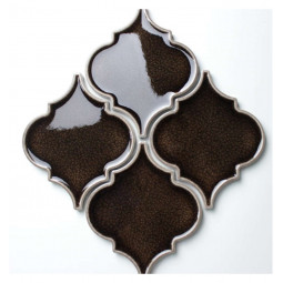 Porcelain Arabesko Crackle Brown 160 Керамическая мозаика Философия мозаики 218x218 мм